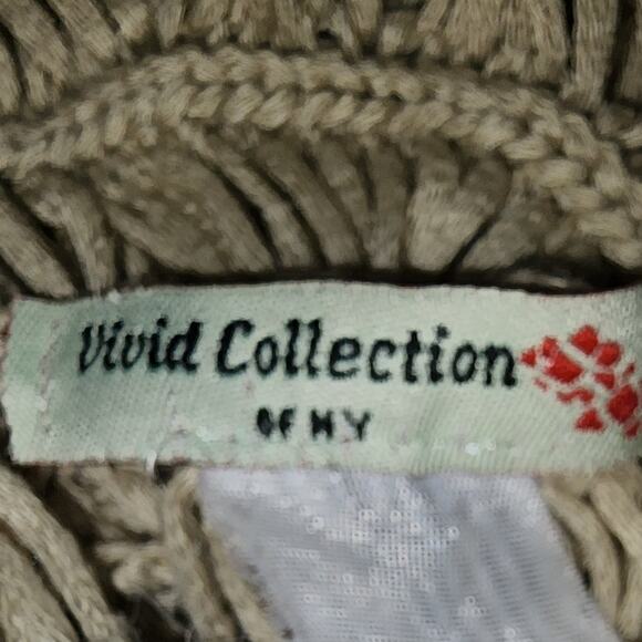 Vivid Collection of NY Cream Crochet Boho Layering Poncho Beachy Festival - Picture 4 of 4